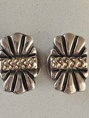 Luxury Designer James Reid JR Ltd Sterling Silver 14k Yellow Gold Cufflinks